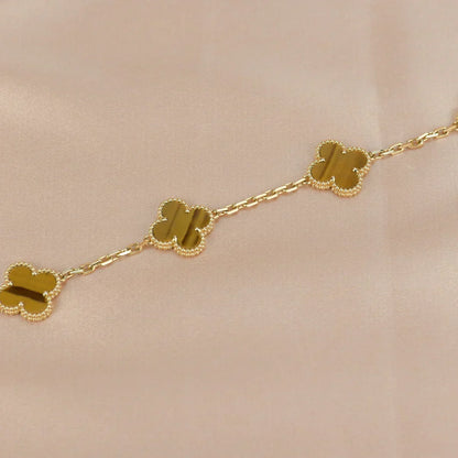 [⭐JeweliWhal] CLOVER 5 MOTIFS TIGER EYE BRACELET COLLECTION