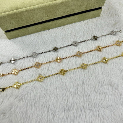 [⭐JeweliWhal]CLOVER 6 MOTIF DIAMOND LASER BRACELET
