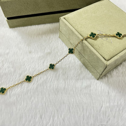 [⭐JeweliWhal]CLOVER 6 MOTIF MALACHITE BRACELET