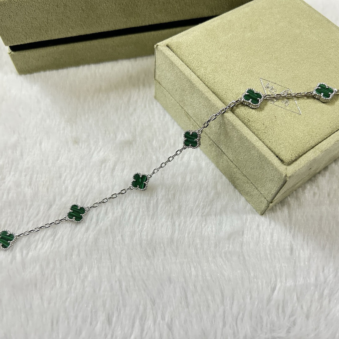 [⭐JeweliWhal]CLOVER 6 MOTIF MALACHITE BRACELET