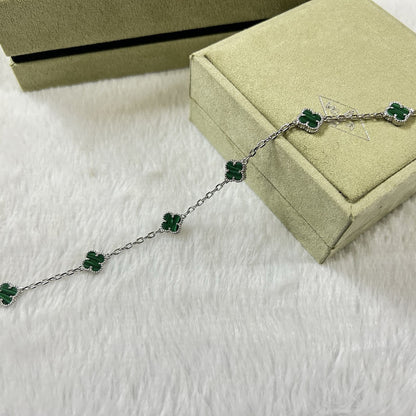 [⭐JeweliWhal]CLOVER 6 MOTIF MALACHITE BRACELET