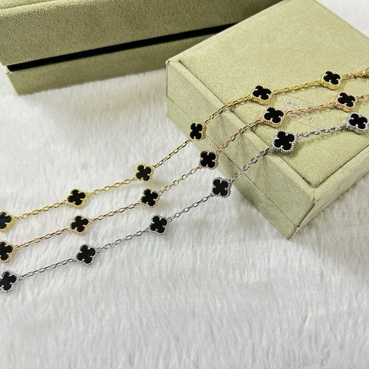 [⭐JeweliWhal]CLOVER 6 MOTIF  ONYXS BRACELET