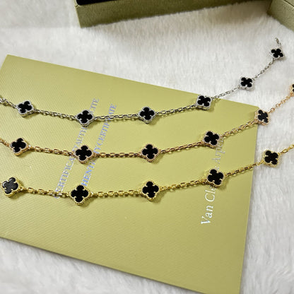 [⭐JeweliWhal]CLOVER 6 MOTIF  ONYXS BRACELET