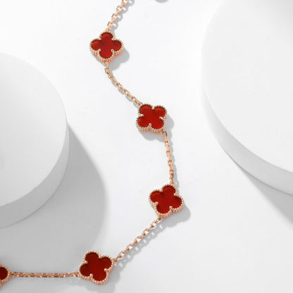 [⭐JeweliWhal]CLOVER 10 MOTIFS CARNELIAN NECKLACE