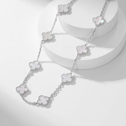 [⭐JeweliWhal]CLOVER 10 MOTIFS WHITE MOTHER OF PEARL NECKLACE