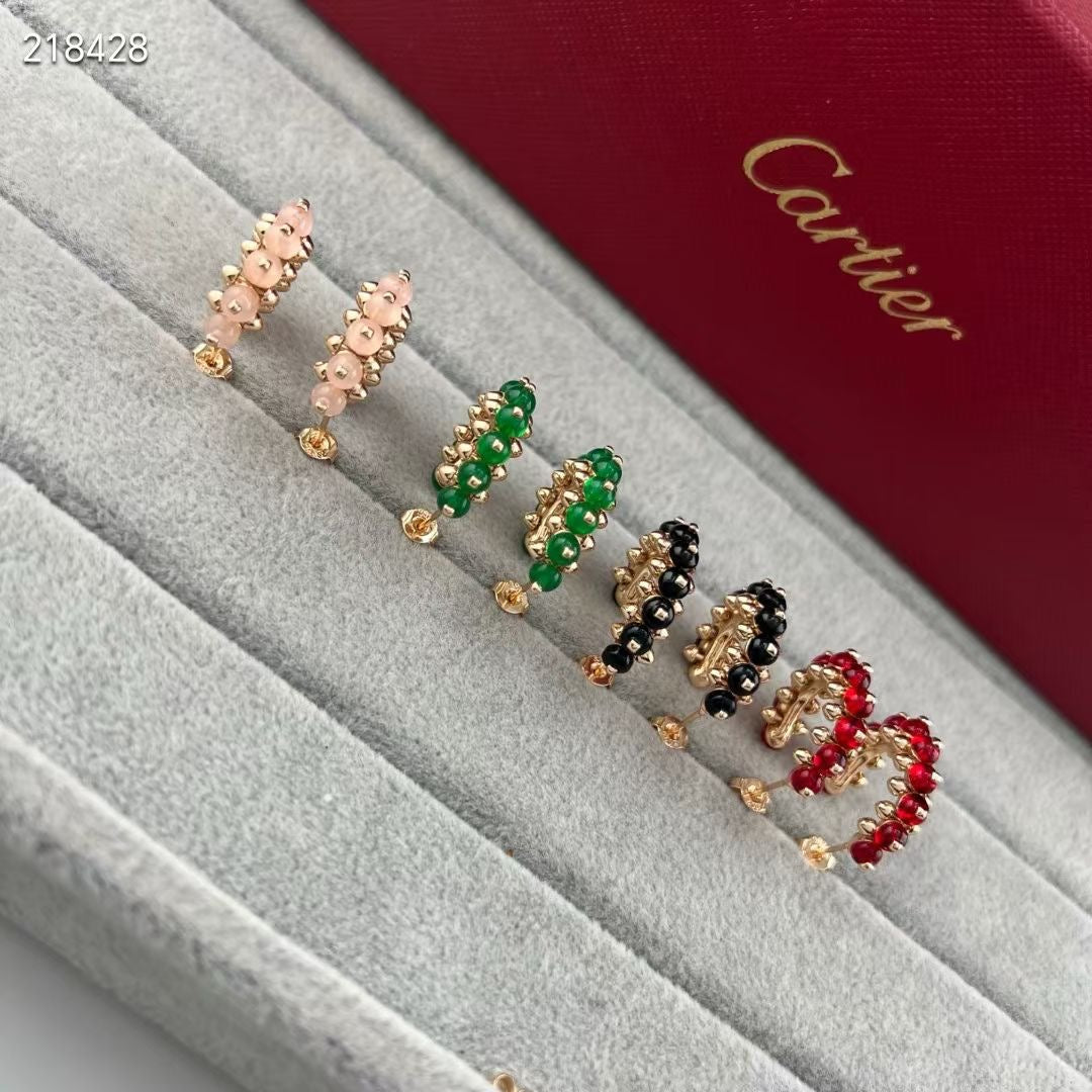 [⭐JeweliWhal]NEW COLORED GEMSTONE COLLECTION SMALL HOOP EARRINGS