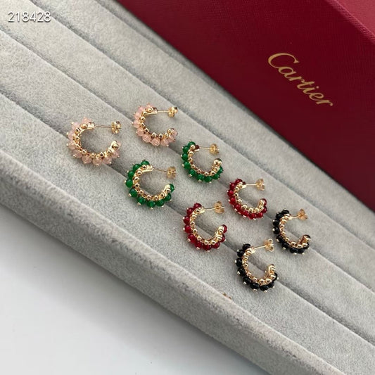 [⭐JeweliWhal]NEW COLORED GEMSTONE COLLECTION SMALL HOOP EARRINGS