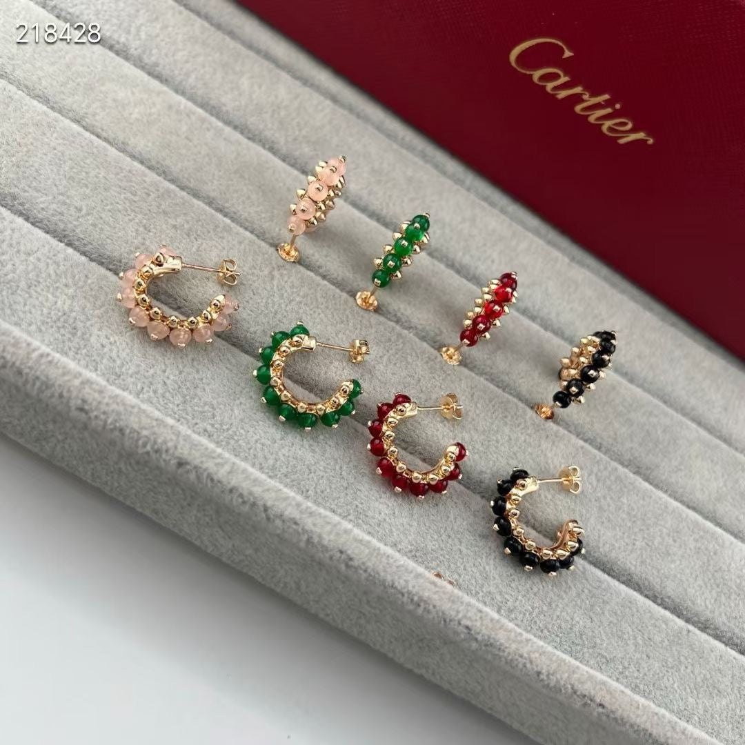 [⭐JeweliWhal]NEW COLORED GEMSTONE COLLECTION SMALL HOOP EARRINGS