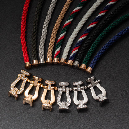 [⭐JeweliWhal]FORCE LARGE HORSESHOE HALF DIAMOND BRACELET ROSE GOLD