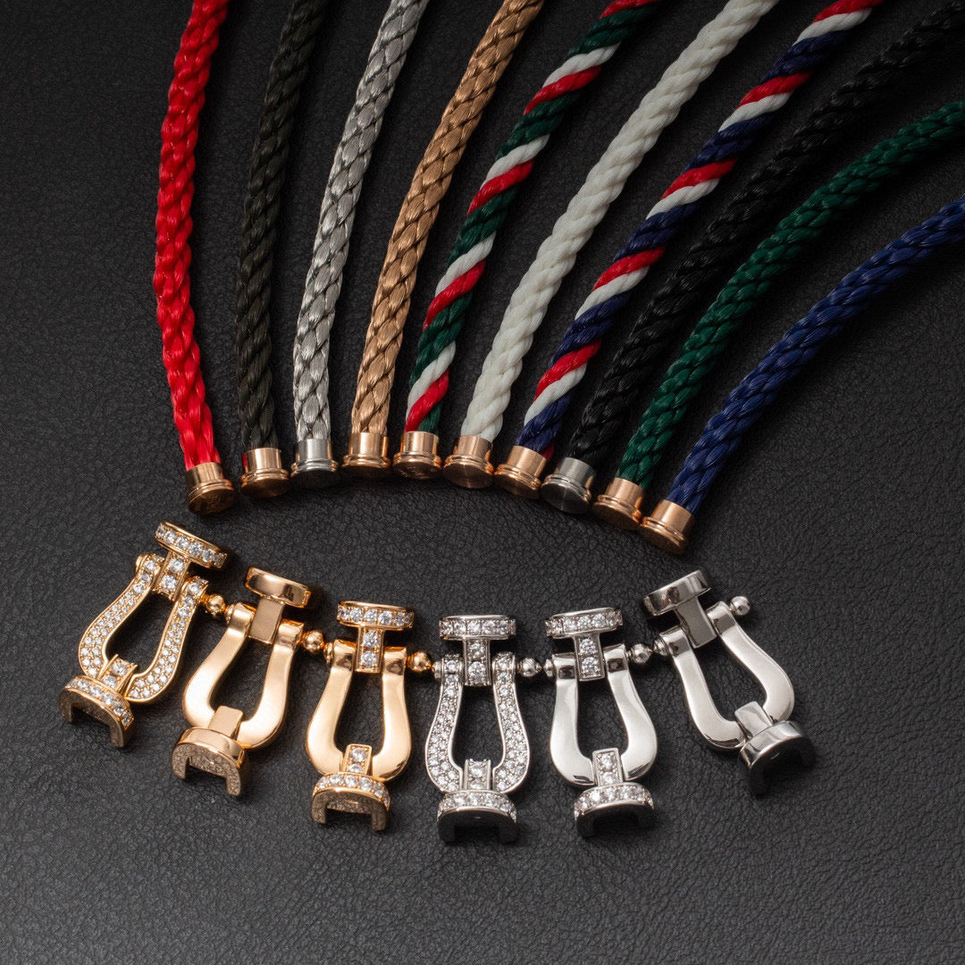 [⭐JeweliWhal]FORCE LARGE HORSESHOE FULL DIAMOND BRACELET SILVER