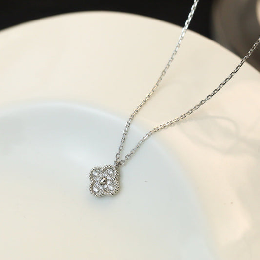 [⭐JeweliWhal]CLOVER MINI 9.5MM PENDANT DIAMOND NECKLACE