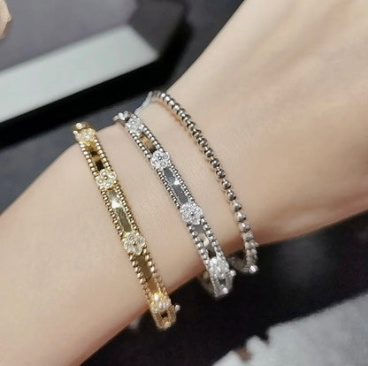 [⭐JeweliWhal]CLOVER BRACELET 4MM DIAMONDS