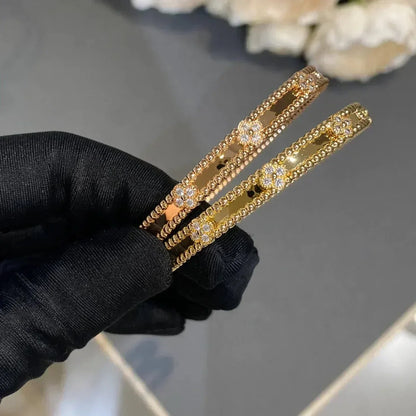 [⭐JeweliWhal]CLOVER BRACELET 4MM DIAMONDS