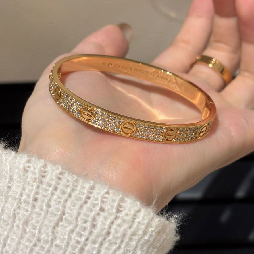 [⭐JeweliWhal]LOVE BRACELET 6.1MM DIAMOND-PAVED
