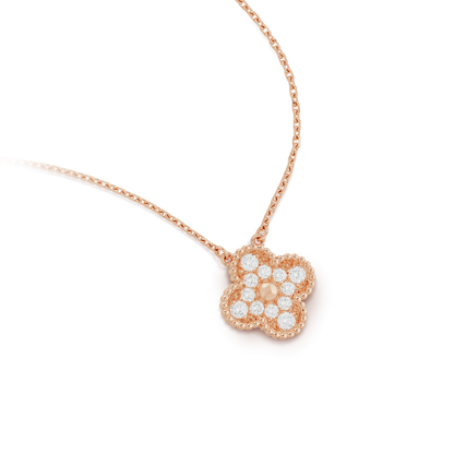 [⭐JeweliWhal]CLOVER 15MM DIAMOND SINGLE FLOWER NECKLACE