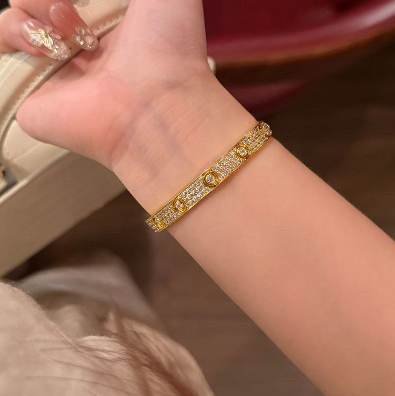 [⭐JeweliWhal]LOVE BRACELET 6.1MM DIAMOND-PAVED 10 BIG DIAMONDS