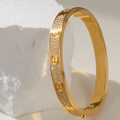 [⭐JeweliWhal]LOVE BRACELET 6.1MM DIAMOND-PAVED