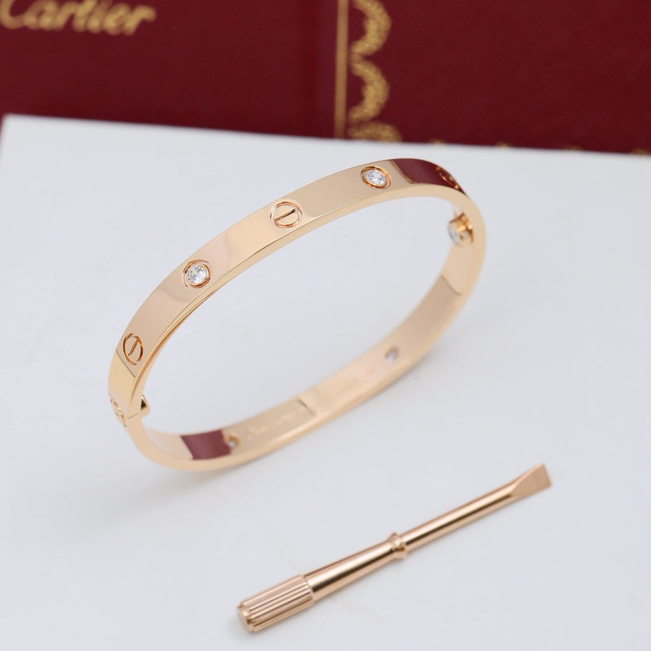 [⭐JeweliWhal]LOVE BRACELET 6.1MM 4 DIAMONDS