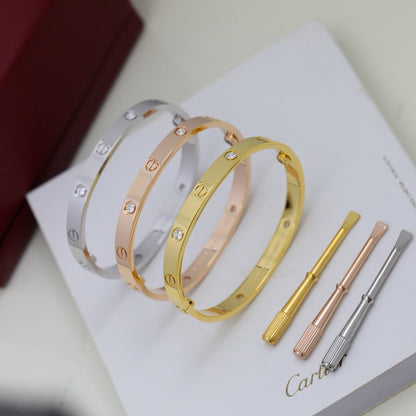 [⭐JeweliWhal]LOVE BRACELET 6.1MM 4 DIAMONDS