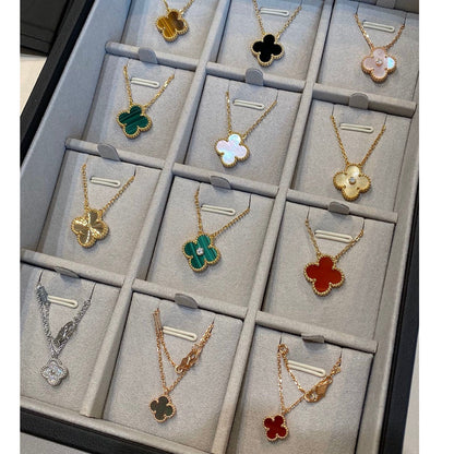 [⭐JeweliWhal]CLOVER 15MM DIAMOND SINGLE FLOWER NECKLACE