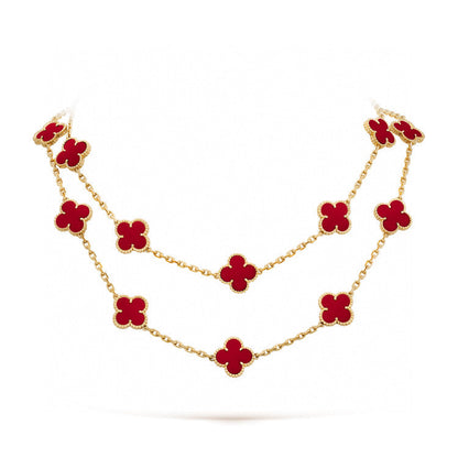 [⭐JeweliWhal]CLOVER 20 MOTIFS CARNELIAN NECKLACE