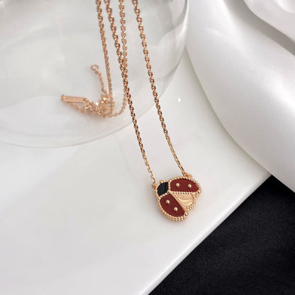 [⭐JeweliWhal]LUCKY  CARNELIANS LADYBUG NECKLACE