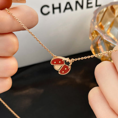 [⭐JeweliWhal]LUCKY  CARNELIANS LADYBUG NECKLACE