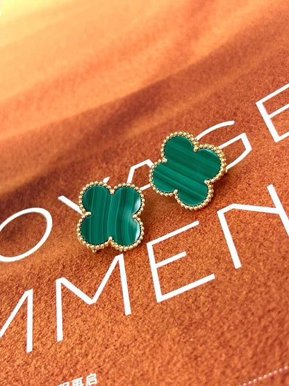 [⭐JeweliWhal] CLOVER LARGE (20mm) 1 MOTIFS GREENER MOP STUD EARRINGS