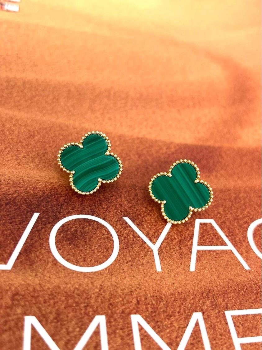 [⭐JeweliWhal] CLOVER LARGE (20mm) 1 MOTIFS GREENER MOP STUD EARRINGS
