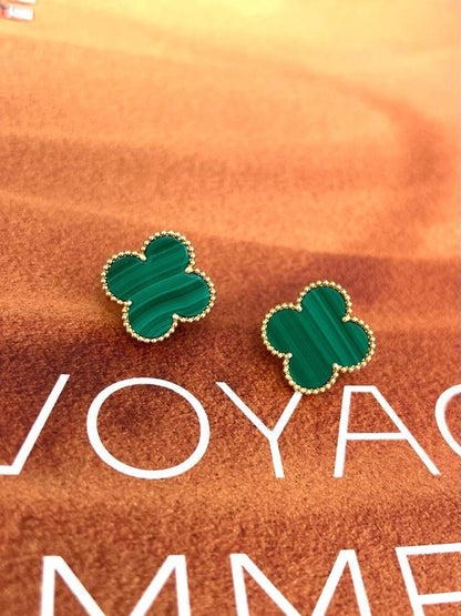 [⭐JeweliWhal] CLOVER LARGE (20mm) 1 MOTIFS GREENER MOP STUD EARRINGS