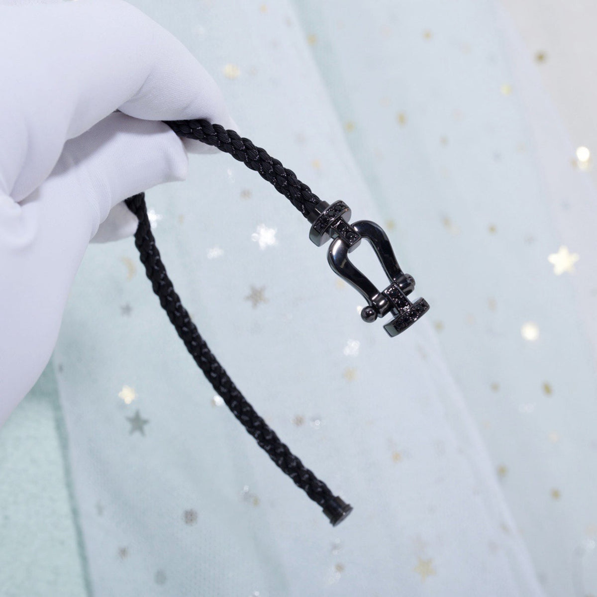 [⭐JeweliWhal]FORCE LARGE SERIES HORSESHOE BLACK SAMURAI BRACELET
