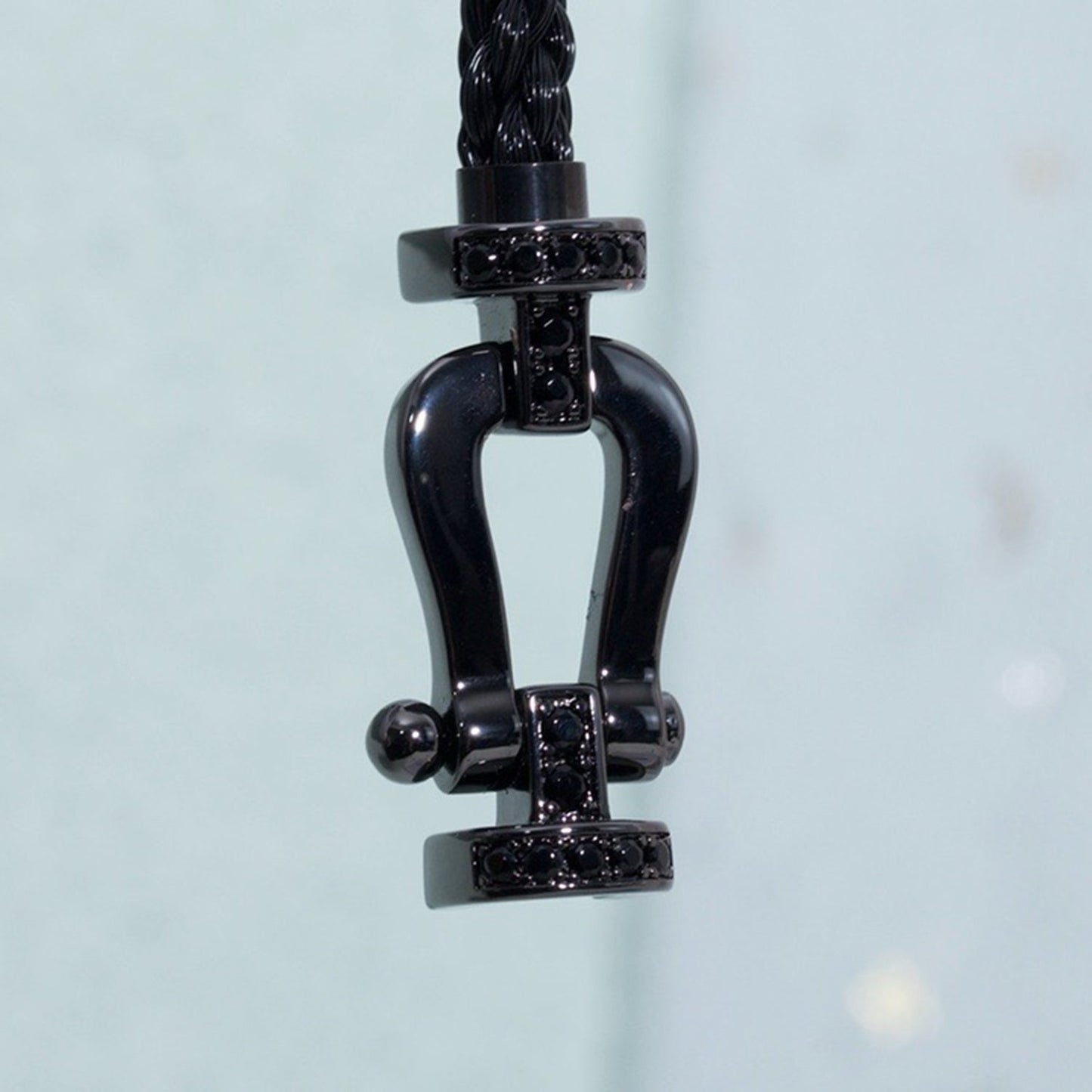 [⭐JeweliWhal]FORCE LARGE SERIES HORSESHOE BLACK SAMURAI BRACELET