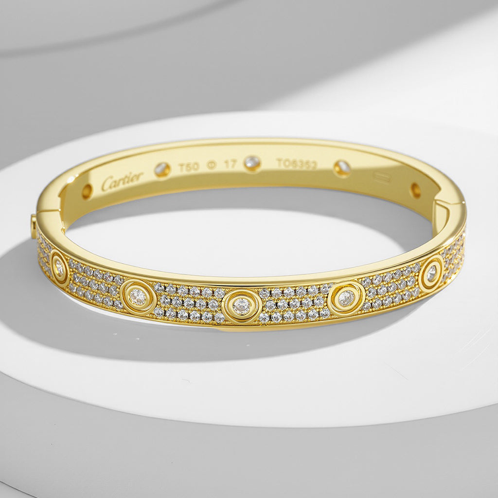 [⭐JeweliWhal]LOVE BRACELET 6.1MM DIAMOND-PAVED 10 BIG DIAMONDS