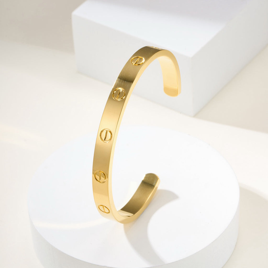 [⭐JeweliWhal]LOVE BRACELET 6.1MM OPEN CUFF