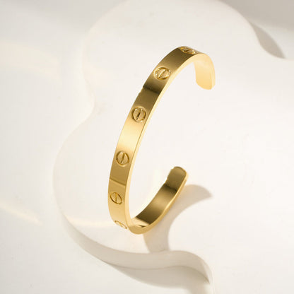 [⭐JeweliWhal]LOVE BRACELET 6.1MM OPEN CUFF