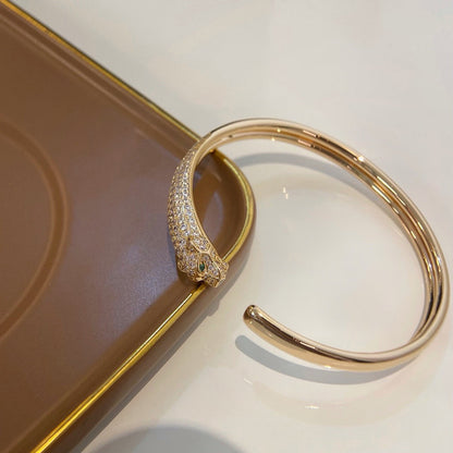 [⭐JeweliWhal]PANTHERE HALF DIAMOND OPEN BRACELET