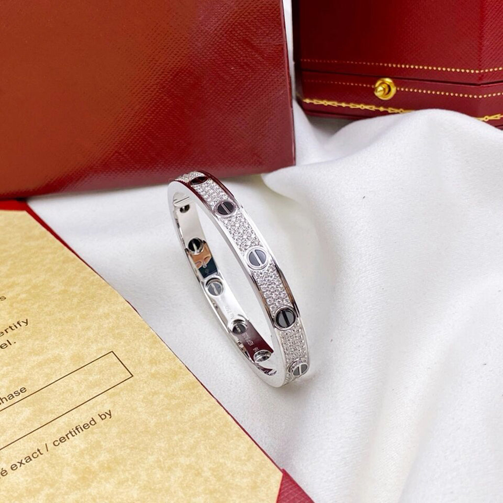 [⭐JeweliWhal]LOVE BRACELET 6.1MM DIAMOND-PAVED CERAMIC