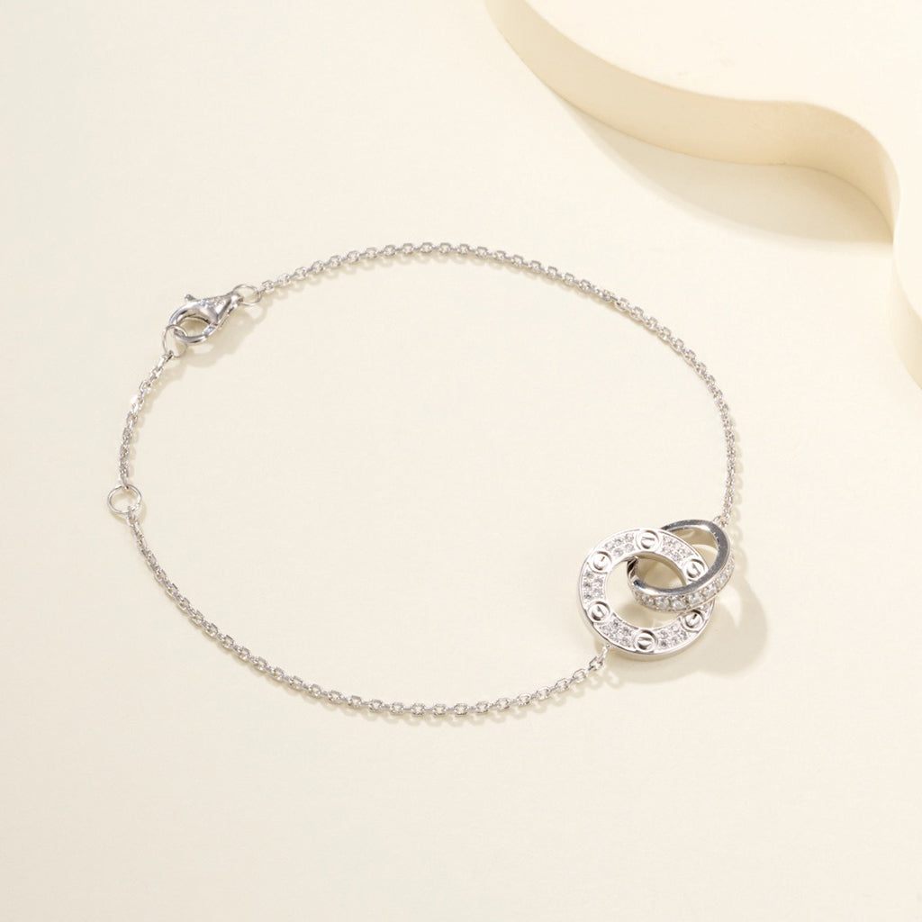 [⭐JeweliWhal]LOVE DOUBLE RING FULL DIAMOND BRACELET