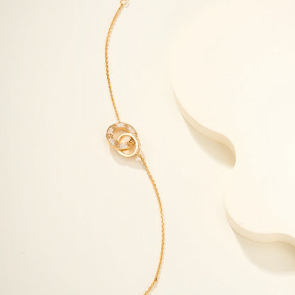 [⭐JeweliWhal]LOVE DOUBLE RING FULL DIAMOND BRACELET