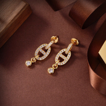 [⭐JeweliWhal]HM CHAINE DIAMOND EARRINGS