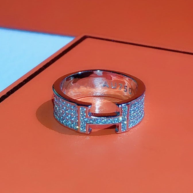 [⭐JeweliWhal]H RING FULL DIAMOND