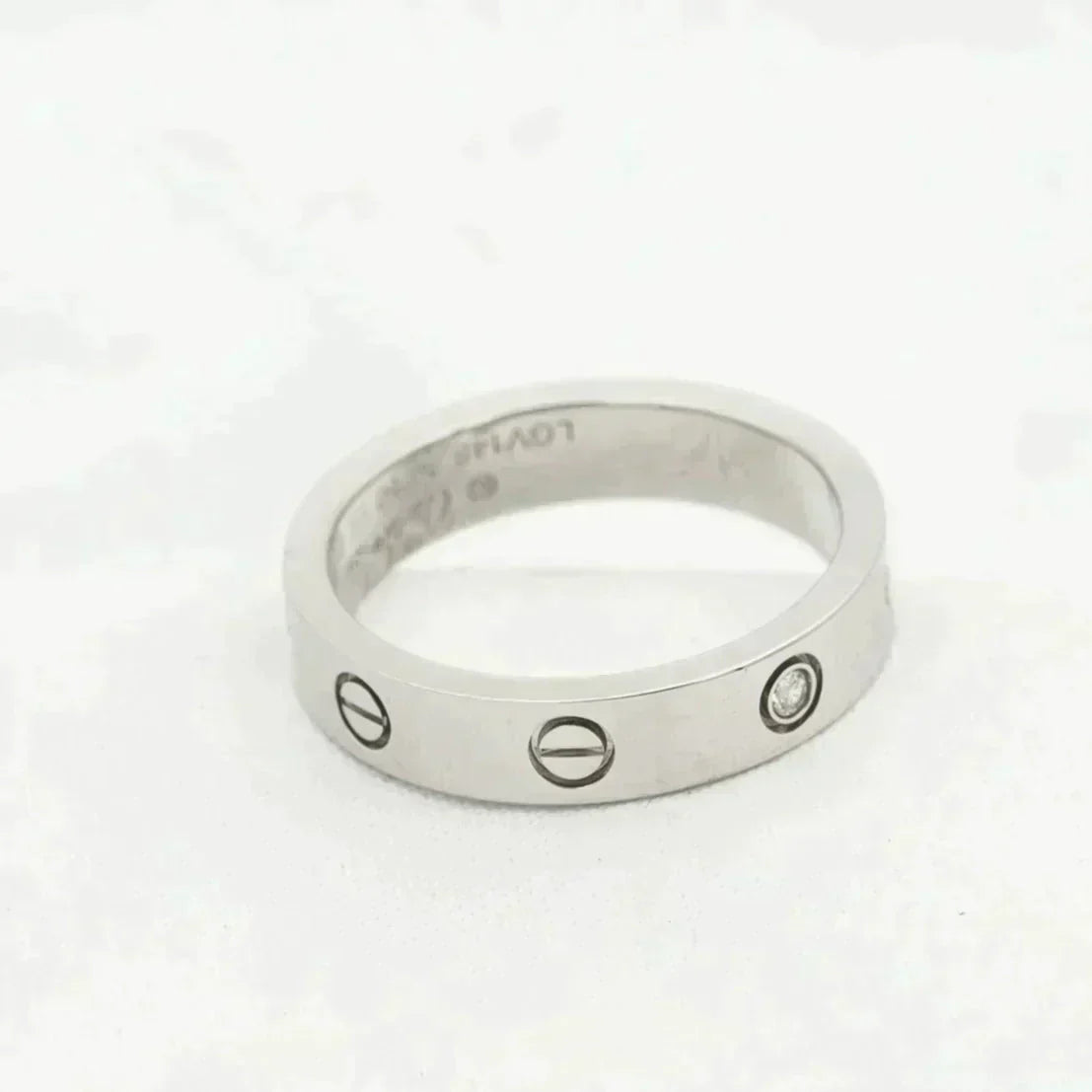 [⭐JeweliWhal]LOVE RING 4MM 1 DIAMOND SILVER