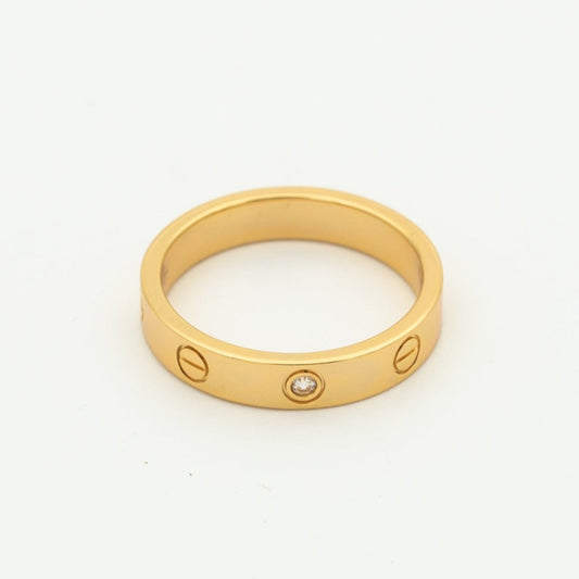 [⭐JeweliWhal]LOVE RING 4MM 1 DIAMOND PINK GOLD