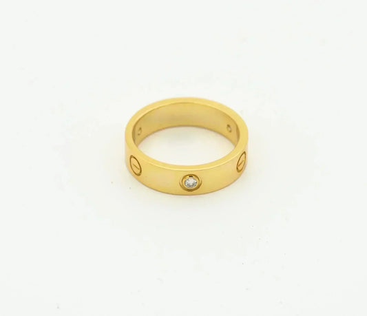 [⭐JeweliWhal]LOVE RING 4MM 1 DIAMOND GOLD