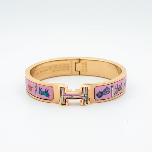 [⭐JeweliWhal]H PINK GOLD BRACELET PINK CERAMIC