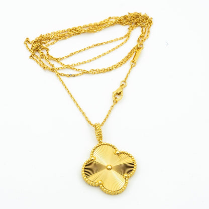 [⭐JeweliWhal]CLOVER 25MM PEDANT NECKLACE GOLD