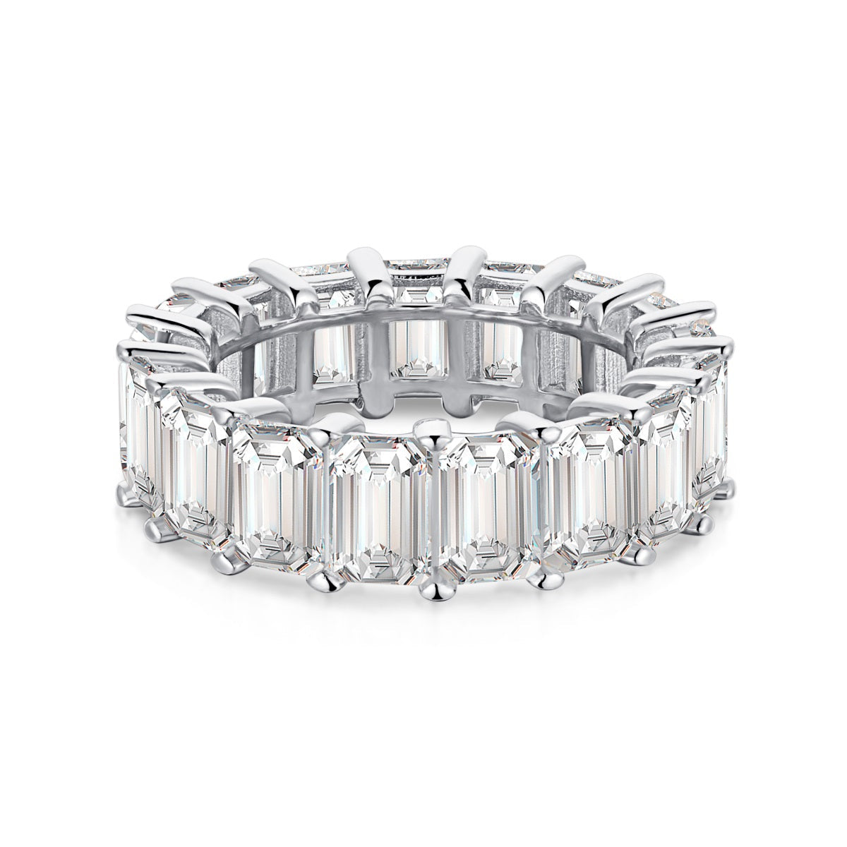 [Tonmkive Jewelry] خاتم تنس أنيق بقطع الزمرد وزن 0.75 قيراط