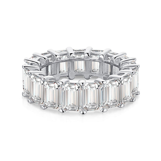 [Tonmkive Jewelry] خاتم تنس أنيق بقطع الزمرد وزن 0.75 قيراط