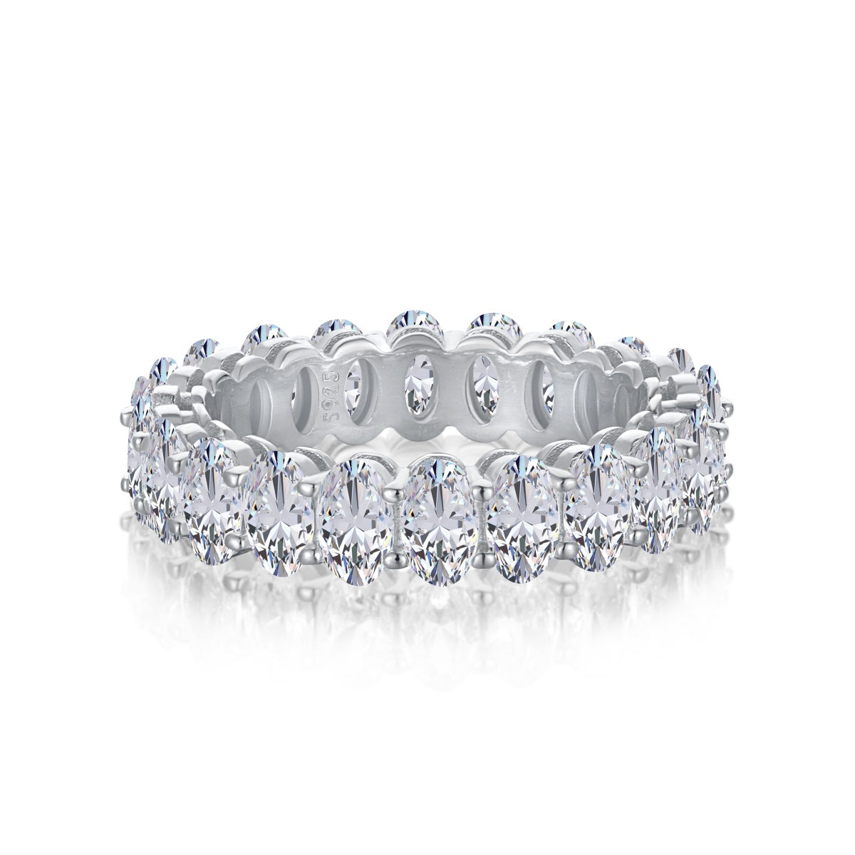 [Tonmkive Jewelry]Geschwungener Tennisring mit ovalem Schliff