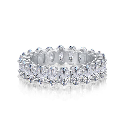 [Tonmkive Jewelry]Geschwungener Tennisring mit ovalem Schliff